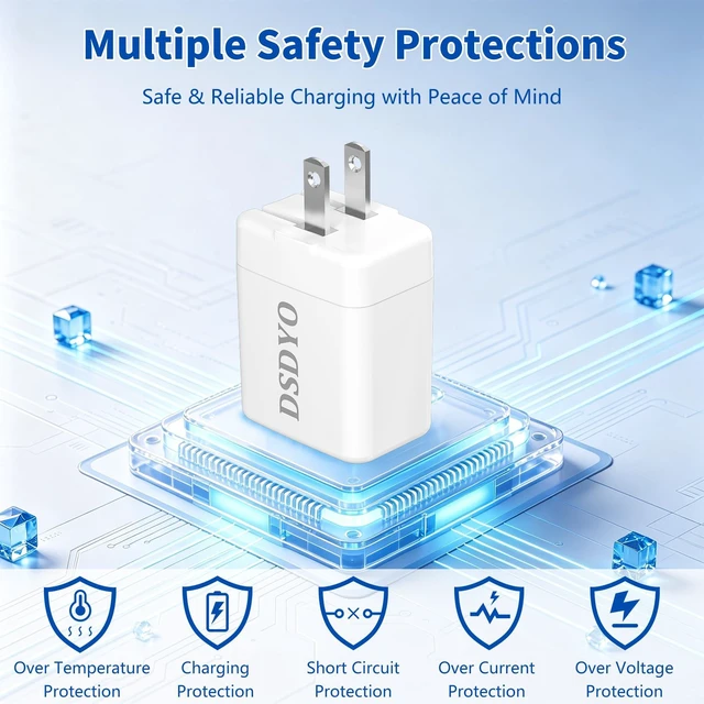Alt view image 4 of 7 - 20W USB C Charger for iPhone 17 16 15, Home & Travel | USB C Charger for iPhone 15 Pro/17/17 Pro Max, Galaxy, Pixel, and MagSafe Compatible Accessories