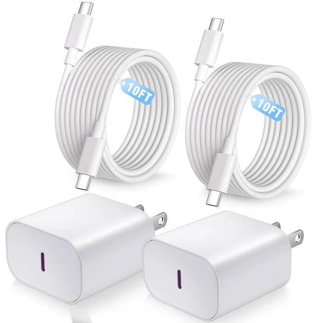 Main image of iPhone 17 16 15 Charger Fast Charging,2Pack 10FT USB C Charging Cable with 20W USB C Charger Block Fast Charger for Apple iPhone 17 Pro Max/17 Air/17/16 Pro Max/15 Plus/16/iPad Pro/iPad Air,AirPods