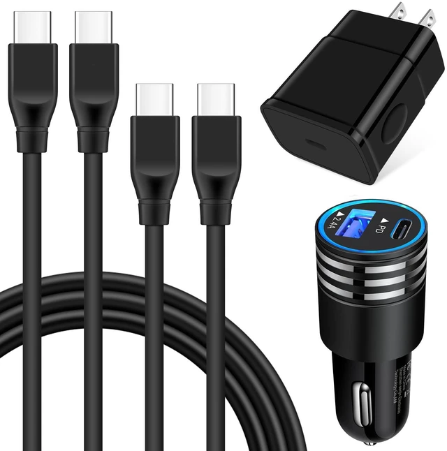 Main image of Type C Fast Charger for Samsung Galaxy Z Flip 8 7 Z Fold 8 S26 S25 FE Edge | A57 A37 A17 A56 A36 A26 A16 A55 A35 A25 A15 S24 Ultra S23,25W Wall Charger Block+30W Car Adapter+2Pack 6FT USB C to C Cable