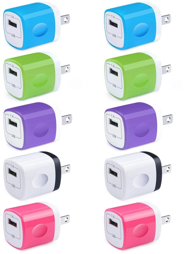 Main image of USB Charger Plug,Fast Charging Block,1A USB Cube 10Pack Wall Outlet Adapter|for iPhone 18 Pro Max/Duo/17e/16Plus/15/14/13/12/11/X/SE/8,Samsung Galaxy S26 Ultra/S25FE/A17/A36/A37/A16/S24Pixel 11Pro/10A