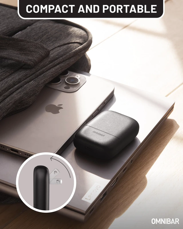 Alt view image 7 of 7 - Omnibar 30W Slim Flat USB C Wall Charger, GaN PD3.0 PPS Fast Charger, Black|Ultra-Thin Low-Profile Foldable Plug, Type C Charger Fast Charging, for iPhone 18/17/16, Galaxy S26/S25 (Cable Not Included)
