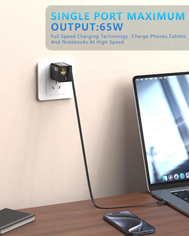 Alt view image 3 of 6 - USB-C GaN Charger 8 in 1 Charging Station Dual 140W PD PPS Port+Dual 100W PD Port for Multiple Electronics Devices,Laptop Wall Charger Compatible with MacBook/iPhone 16/iPad (65W)