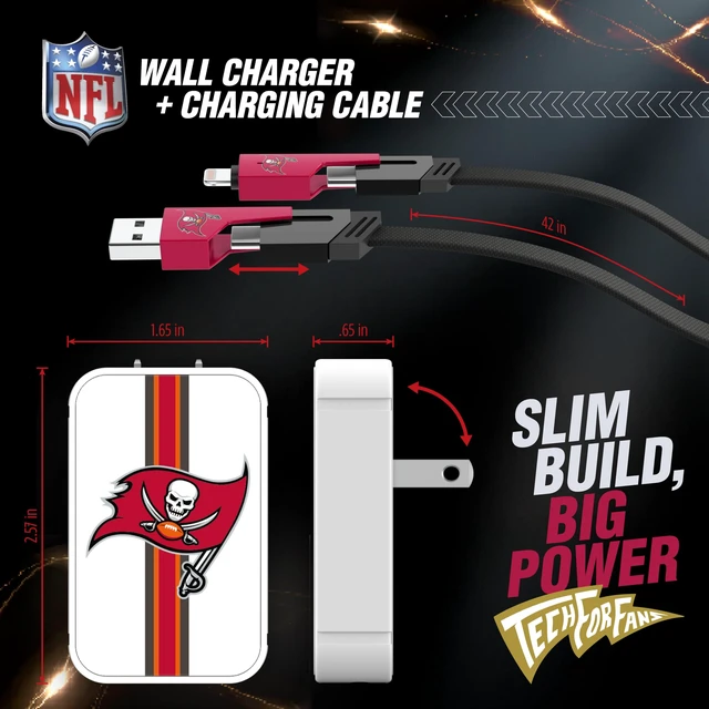 Alt view image 3 of 7 - SOAR NBA Slim Wall Charger and 4 In 1 Multi Charging Cable, Cleveland Cavaliers