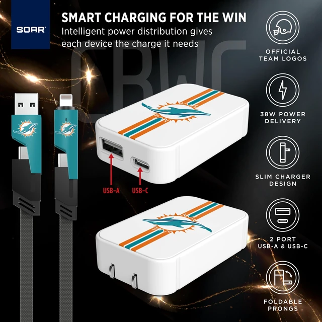 Alt view image 5 of 7 - SOAR NBA Slim Wall Charger and 4 In 1 Multi Charging Cable, Cleveland Cavaliers