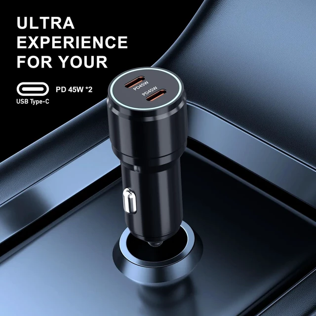 Alt view image 3 of 7 - Super Fast Charger TypeC Kit 45W Wall/Car Charger for Samsung Galaxy | S26/S25/S24/S23/S22/Plus/Ultra/Note 20/10,2020/2018 Pad Pro/Air,with 2X USB C-to-C Cable(6.6ft)