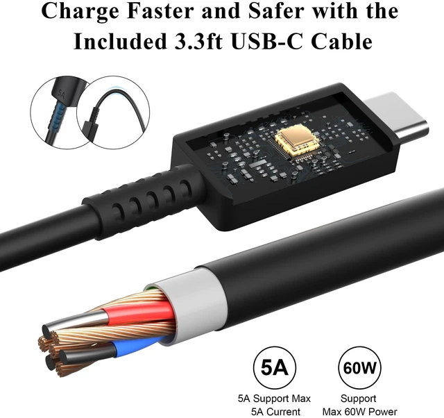Alt view image 6 of 7 - 60W USB C Charger for Super Fast-Charging 3.0 for Samsung S26 Ultra Black | PD PPS Fast Wall Block for Galaxy S25 S24 Z Fold8 Ultra Wall Charger Kit Plug 3FT Type C Cable Travel Charging Power Adapter