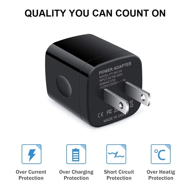 Alt view image 4 of 7 - Fast Charger Block, Single Port USB Wall Plug for Phone15 Charging Cubes 1A|Power Adapter for iPhone 18Pro Max/Duo/17e/Air/16/15/14/13/12/11/XS/8,Samsung Galaxy S26 Ultra/S25FE/A17/A36/A16/A54/A15/S24