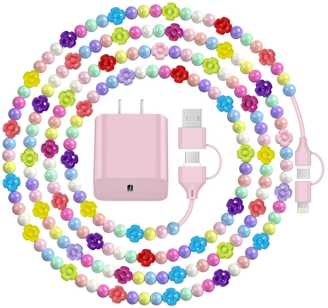 Main image of for iPhone 18 Charger USB C Type C Chargers Lightning Multi Charging Cable | Colorful Fast Charger 20W Type C Fast Charging 4-in-1 Multi Cord for iPhone 18 17 16 15 14 13 12 11 Android