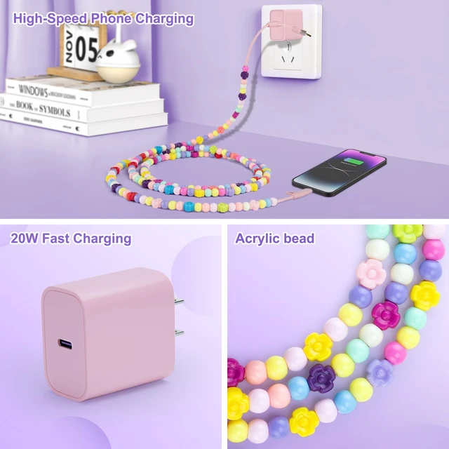 Alt view image 2 of 7 - for iPhone 18 Charger USB C Type C Chargers Lightning Multi Charging Cable | Colorful Fast Charger 20W Type C Fast Charging 4-in-1 Multi Cord for iPhone 18 17 16 15 14 13 12 11 Android