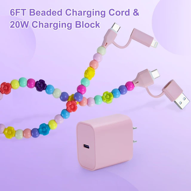 Alt view image 6 of 7 - for iPhone 18 Charger USB C Type C Chargers Lightning Multi Charging Cable | Colorful Fast Charger 20W Type C Fast Charging 4-in-1 Multi Cord for iPhone 18 17 16 15 14 13 12 11 Android