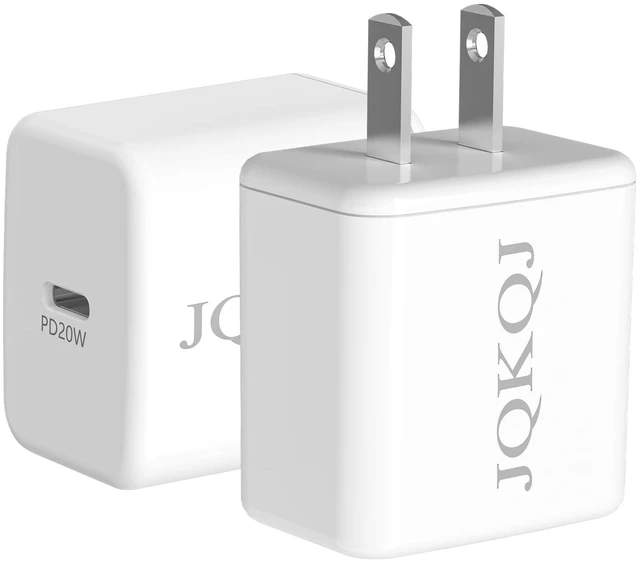 Main image of JQKQJ 20W PD USB-C Wall Charger, Fast Charging Block for iPhone 17/16/15/14/13/12, Compact USB C Charger Brick for iPad, AirPods, Samsung Galaxy, Travel Adapter with Global Voltage Support