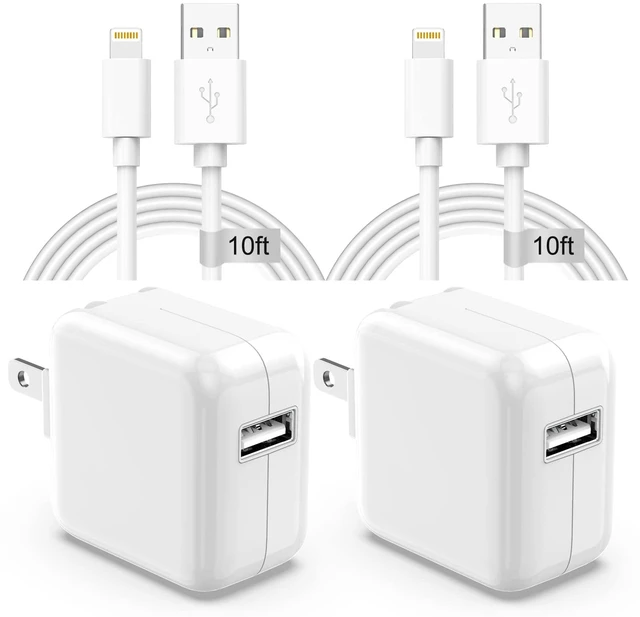 Main image of Apple iPad Charger Wall Charger and Cord 10 ft 2Set,12W iPad Fast Charging Block and Cord 10 ft Apple Certified Lightning Cable for iPad 7th 8th 9th Generation/Air/Mini,iPhone