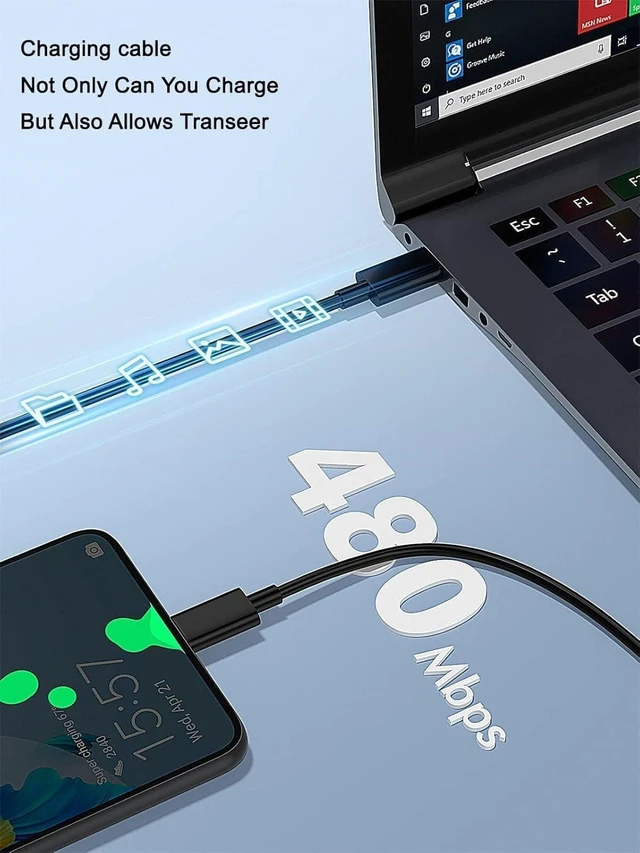 Alt view image 7 of 7 - 60W USB C Charger For Samsung Galaxy S26 FE/S26 Ultra/S26+/S26/S25/S24/S23 | iPhone 18 Pro 18 Pro Max iPhone Duo, iPad Wall Charger Block, 10FT USB C Charging Cable Cord Android Phone 2 Pack