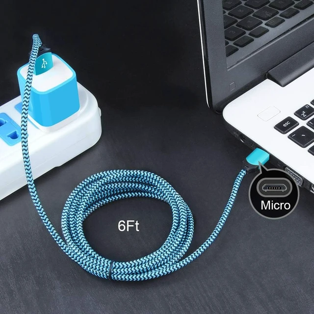Alt view image 7 of 7 - Android Phone Charger Micro Cable,4-Pack Wall Plug 1A/5V Power Adapter Box|with 6ft Nylon Braided Fast Charging Micro USB Cord Compatible Samsung Galaxy S7 S6 Edge S4 Note 5,Moto G5 Plus E4 G6Play,HTC