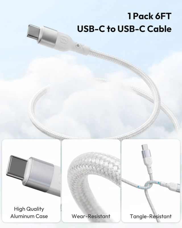 Alt view image 6 of 7 - Lightning Protection USB C Charger, 45W Fast Charging Block with C to C Cable, 2-Port GaN Wall Charger Foldable Plug for iPhone 17 16 15 14 Pro Max, iPad Pro/Air, Samsung S26 S25 S24