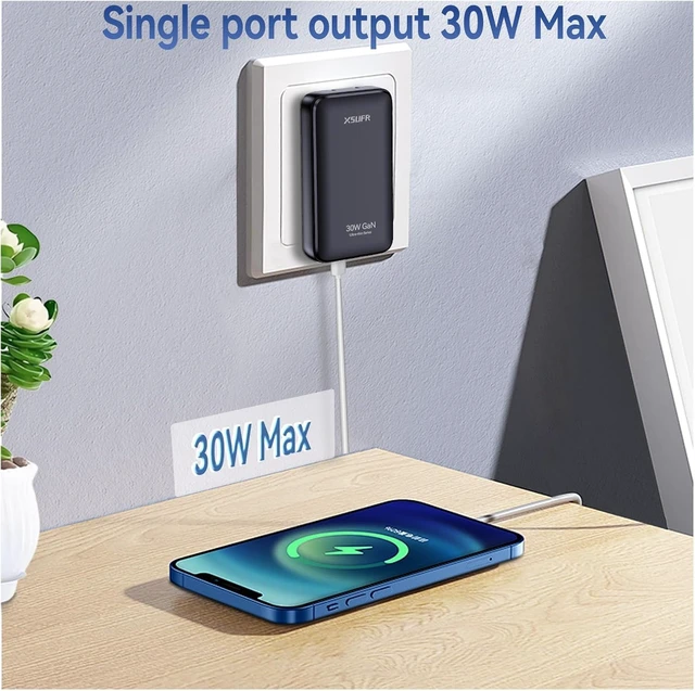 Alt view image 3 of 7 - 30W USB C Charger Block,Slim Wall Charger Travel Ready Fast Charging Block,2-Port Compact Charger with Foldable Plug for iPhone 17/16 Series, Galaxy, and More,2-Pack(2026 Update)
