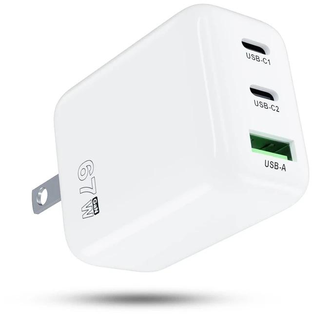 Main image of Ymawetia 67W USB C Charger Block 3-Port Fast Charger Compact Foldable Wall Type C Adapter Compatible with MacBook Pro/Air/Ipad, iPhone 17/16/15/14/Pro/Max, Compatible with Samsung Galaxy S24/25/Ultra