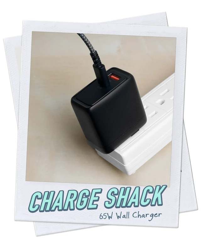 Alt view image 6 of 6 - Smartish USB-C/USB Wall Charger for iPhone 17,16,15 & MacBook - Charge Shack-2 Port 65W Quick Charger - Type C Power Brick Wall Plug - Compatible with MacBook Pro iPhone Android Laptops