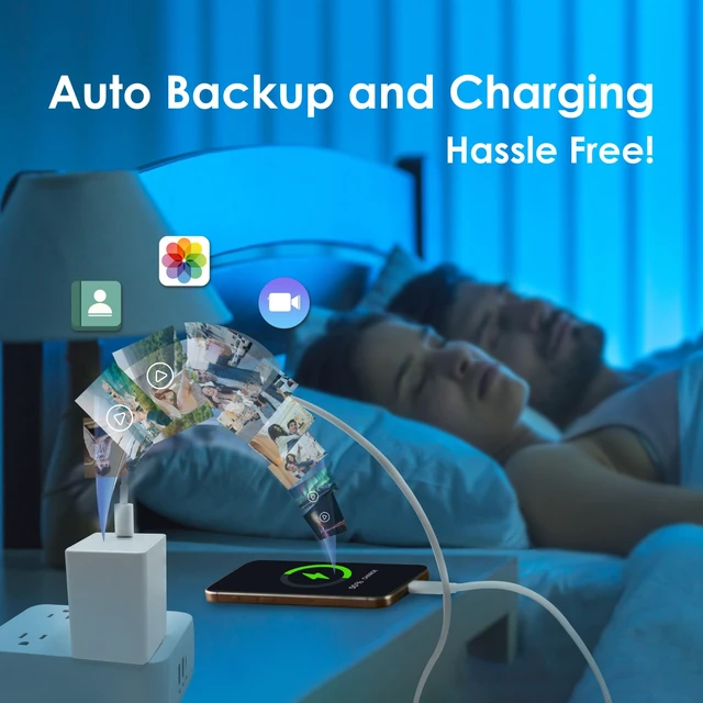 Alt view image 6 of 6 - Piodata USB-C Charger iPhone Flash Drive: 65W Fast Charging, 128GB Apple MFi Certified for iPad, Android, Laptop, MacBook, Backup Storage, External Memory, PD Power Adapter, iXCharger