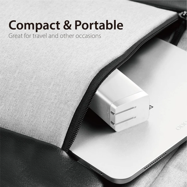 Alt view image 7 of 7 - iBenzer 65W GaN USB C Foldable Charger PD 3.0, 3-Port Fast Charger with 3FT USB-C Fast Charging Cord for iPhone 17/16/15, MacBook Pro/Air, iPad, Switch, Galaxy S25/S24, iPad,Dell XPS 13 (White)