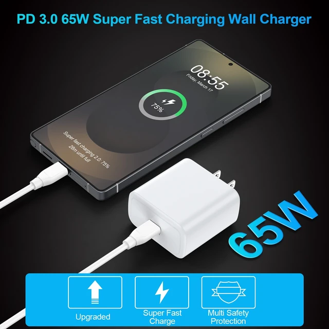 Alt view image 4 of 7 - ANDHOT 65W USB C Super Fast Laptop Charger Compatible with Samsung Laptop|Book Pro 15.6" 13.3"/Galaxy Book 5 4 3 2 Book Pro 360 NP950QDB NP930QDB NP935QDC NP950XDB NP930XDB,Type C Laptop Fast Charger