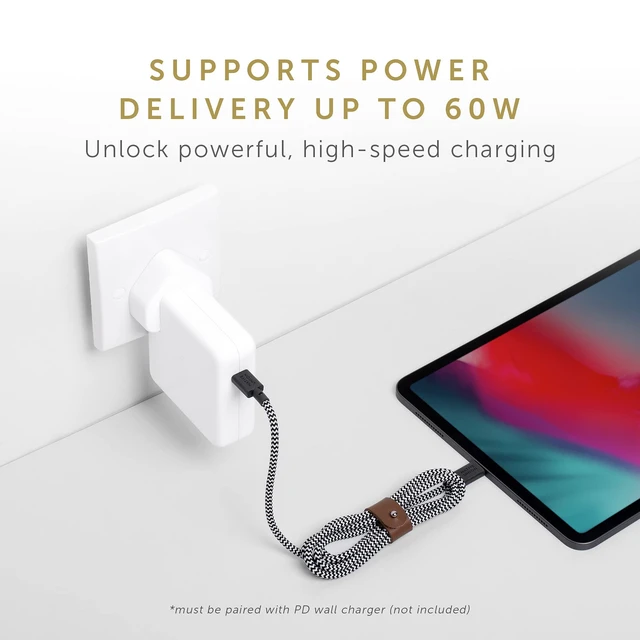 Alt view image 3 of 7 - Native Union Type-C Belt Cable - 4ft Ultra-Strong USB-C to USB-C Charging Cable for iPhone 18 Pro/Pro Max, iPhone Duo, iPad Pro/Air (M4), MacBook Air (M5), Galaxy S26, Flip/Fold 8 (Cosmos)