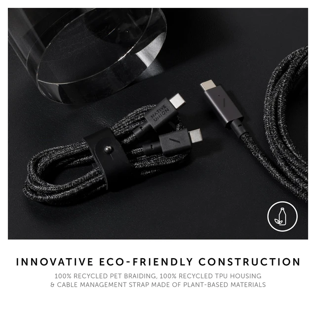 Alt view image 5 of 7 - Native Union Type-C Belt Cable - 4ft Ultra-Strong USB-C to USB-C Charging Cable for iPhone 18 Pro/Pro Max, iPhone Duo, iPad Pro/Air (M4), MacBook Air (M5), Galaxy S26, Flip/Fold 8 (Cosmos)