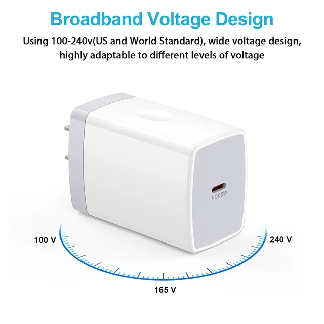 Alt view image 4 of 7 - 65W Charger for Mac Book Pro MacBook Air Neo Fast Charging Block Box Plug | Charger Brick Cube Base Power Adapter with 6FT USB C Cable