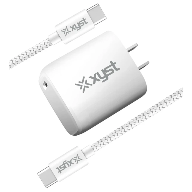 Main image of Xyst XYS-KITWCTC6W 20-Watt Single-Port USB-C Power Delivery Wall Charging Kit with 6-Ft. Braided USB-C Cable, XYS-KITWCTC6W