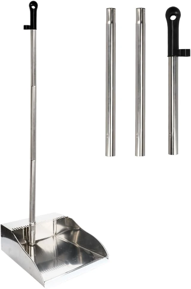 Alt view image 7 of 7 - Stainless Steel Dustpan Metal Dustpan with Handle Heavy Duty Dust Pan Upright Dust Pan for Home Office Lobby