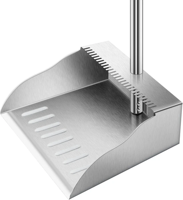 Main image of Dust Pans with Long Handle,Heavy Duty Metal Dust Pan with Dust Pan Teeth
Stand Up Dustpan with 3pcs Adjustable Handle,Stainless Steel Dust Pan with Teeth to Clean Hair for Home,Outdoor,Office,Garden