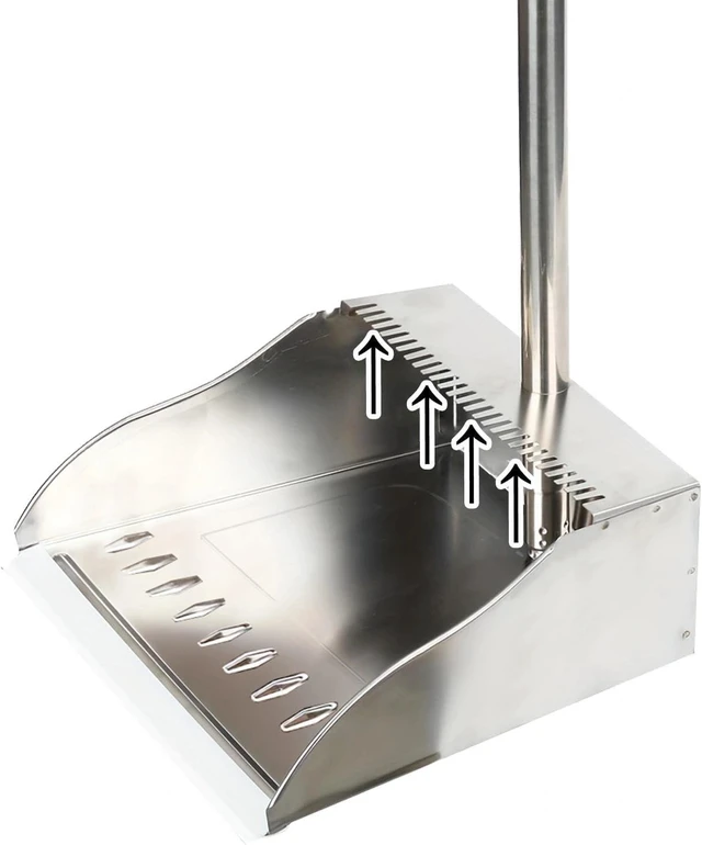 Main image of Metal Dust Pan with Long Handle, Stainless Steel Standing Dustpan
Metal Dustpan with Teeth
