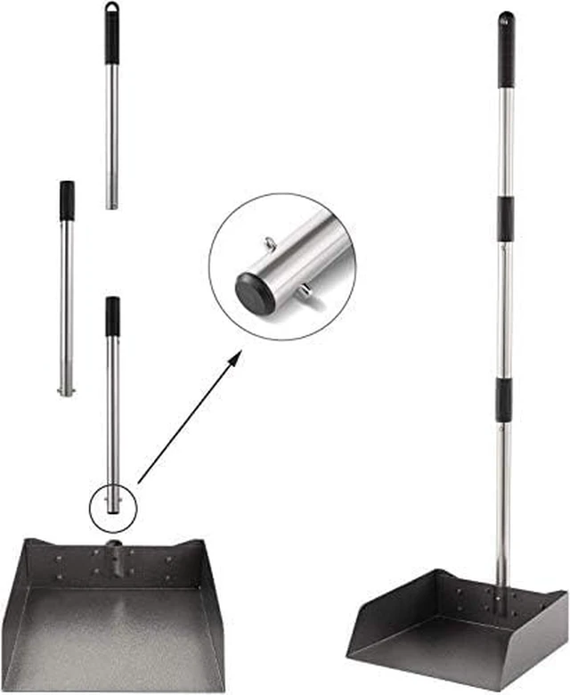 Alt view image 2 of 7 - Dust Pan with Long Handle - 39Heavy Duty Metal Dustpan | Standing Dustpan
Stand Up Dustpan with 3pcs Adjustable Handle,Stainless Steel Dust Pan for Home,Outdoor,Office,No Tool-Snap&Lock in 3 Seconds