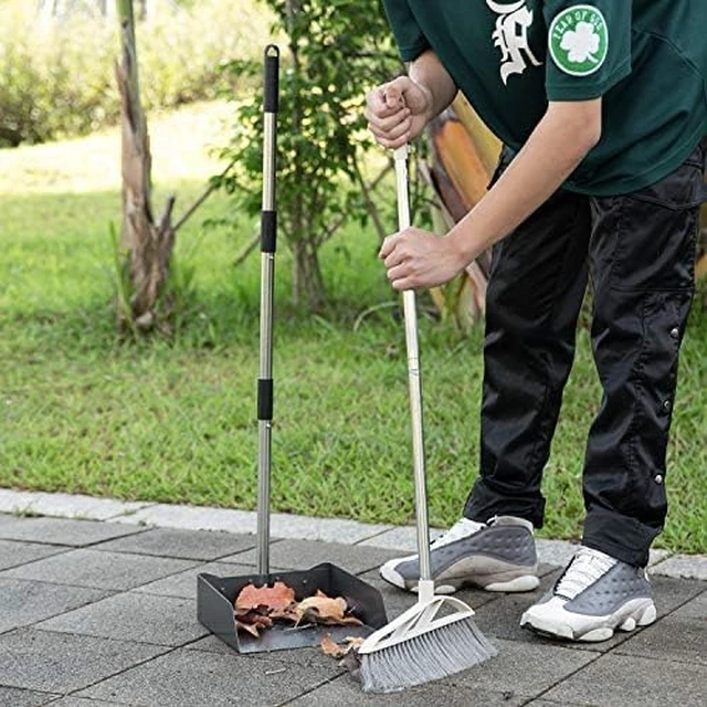 Alt view image 3 of 7 - Dust Pan with Long Handle - 39Heavy Duty Metal Dustpan | Standing Dustpan
Stand Up Dustpan with 3pcs Adjustable Handle,Stainless Steel Dust Pan for Home,Outdoor,Office,No Tool-Snap&Lock in 3 Seconds