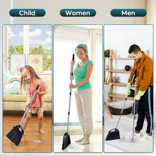 Alt view image 5 of 7 - Dust Pans with Long Handle - 35Heavy Duty Metal Upright Stand Up Dustpan
Long Handled Dustpans with Adjustable Handle,Stainless Steel Dust Pan for Home,Outdoor,Office,No Tool-Snap&Lock in 3 Seconds