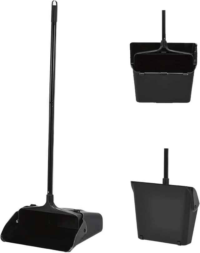 Main image of Standing Dustpan,Upright Commercial dust pan
Pivoting ,Long Handle and Wheels,Large Capacity, Heavy Duty,for Indoor Outdoor, Home and Restaurant Cleaning, Black