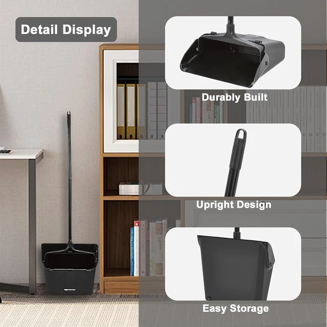 Alt view image 5 of 7 - Standing Dustpan,Upright Commercial dust pan
Pivoting ,Long Handle and Wheels,Large Capacity, Heavy Duty,for Indoor Outdoor, Home and Restaurant Cleaning, Black