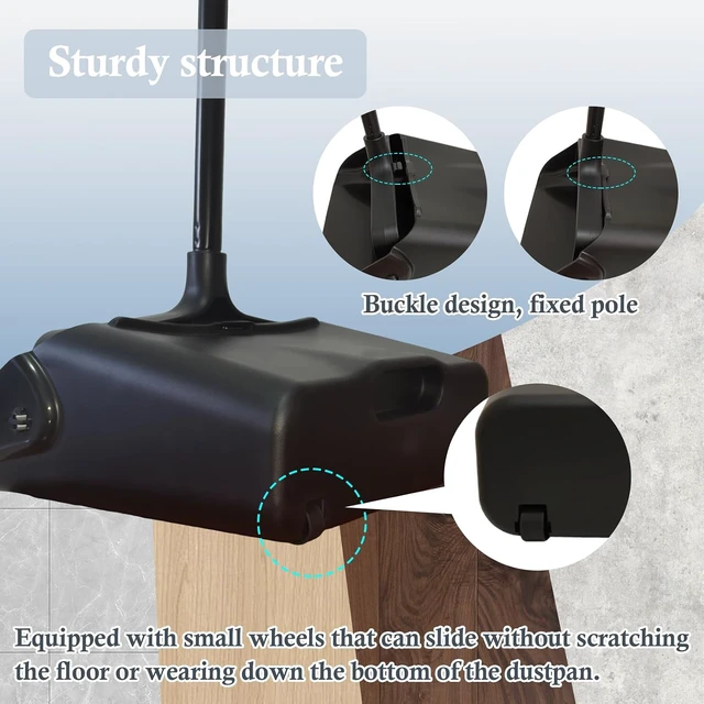 Alt view image 4 of 7 - Standing Dustpan,Upright Commercial dust pan
Pivoting ,Long Handle and Wheels,Large Capacity, Heavy Duty,for Indoor Outdoor, Home and Restaurant Cleaning, Black