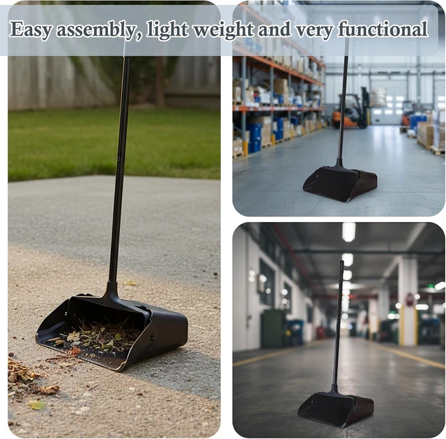 Alt view image 6 of 7 - Standing Dustpan,Upright Commercial dust pan
Pivoting ,Long Handle and Wheels,Large Capacity, Heavy Duty,for Indoor Outdoor, Home and Restaurant Cleaning, Black