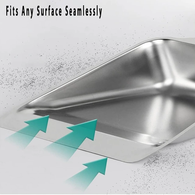 Alt view image 3 of 7 - YONILL Dust Pans with Long Handle - Metal Upright Dustpan Heavy Duty, 35" Long Handled Stand Up Dustpans for Lobby, Garage, Home and Yard (Dustpan only)
