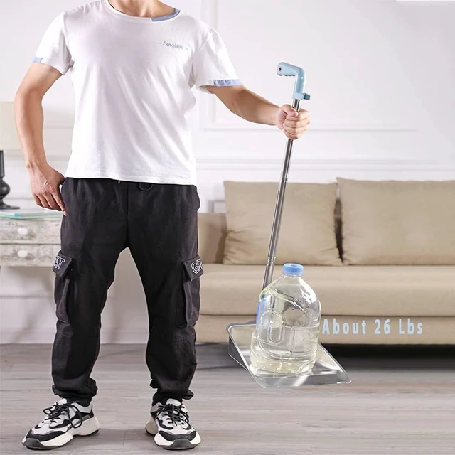 Alt view image 4 of 7 - YONILL Dust Pans with Long Handle - Metal Upright Dustpan Heavy Duty, 35" Long Handled Stand Up Dustpans for Lobby, Garage, Home and Yard (Dustpan only)