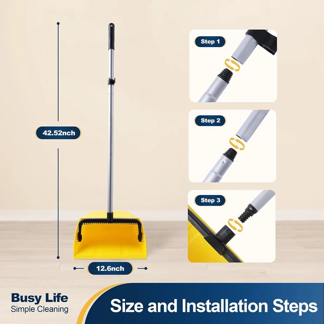 Alt view image 3 of 7 - Yocada Large Commercial Dustpan with Comb, Upright Heavy Duty Dust Pan
Outdoor Indoor for Courtyard Garage Lobby Mall Market Floor Home Kitchen Room Office Pet Hair Rubbish