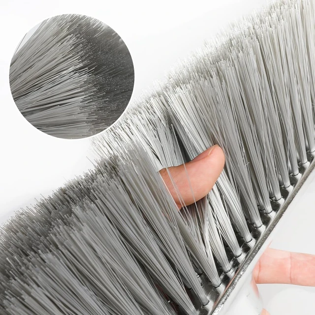 Alt view image 4 of 7 - Metal Dustpan with Broom Set, Long Handle Stainless Steel Dustpan,Heavy Duty Standing Dust Pan with Teeth, Indoor Outdoor Up for Home Kitchen Lobby Room Office