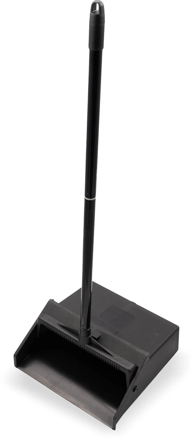 Main image of Carlisle Upright Dust Pan with 30" Two-Piece Handle, Black
Duo-Pan, 12-Inch Wide Pan, Serrated Broom Comb, Pivoting, Hanging Hole