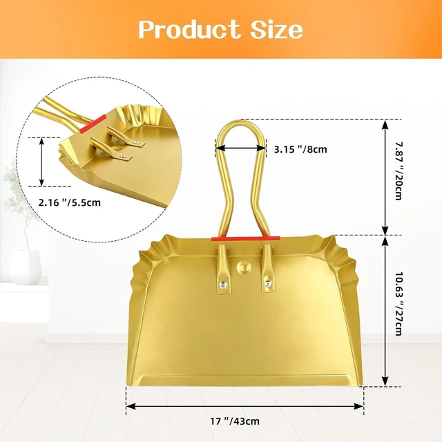 Main image of 17" Extra Large Metal Dust Pan and Brush Set, Stiff Bristle Brush, 1 Pack
17" Wide For Large-Area Cleanup, Flat Front Edge, 4-Row Stiff Bristle Brush, Reinforced Ribbed Sides, U-Shaped Handle