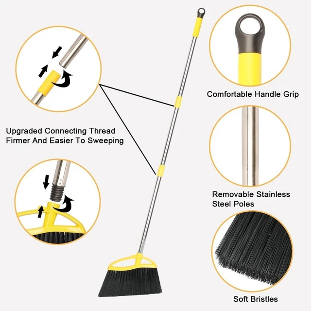 Alt view image 2 of 7 - Gloffer Indoor Broom, Soft Bristles for Hardwood Floors, 55-Inch Handle
Soft bristles, 12-inch angled head and adjustable 55-inch handle for easy indoor sweeping on hardwood, laminate and tile.