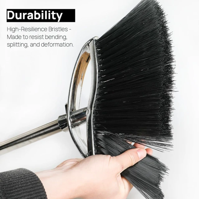 Alt view image 5 of 7 - Indoor Soft Bristles Sweeping Broom,Long Handle Kitchen Angle Broom for Floor Cleaning Home Office Hardwood