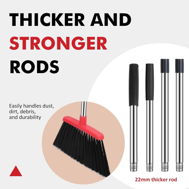 Alt view image 5 of 7 - Heavy Duty Broom, 55 Inch Long Handle Outdoor Large Angle Brooms, Commercial Broom for Sweeping Indoor, for Home Garage Kitchen Office Courtyard Lobby Patio Lawn Concrete