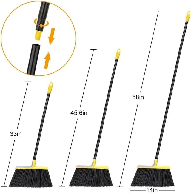 Alt view image 3 of 7 - KeFanta Outdoor Broom for Floor Cleaning, 58" Heavy-Duty Commercial Broom
for Sweeping Concrete Courtyard Garage Patio Indoor Home Kitchen Office Lobby