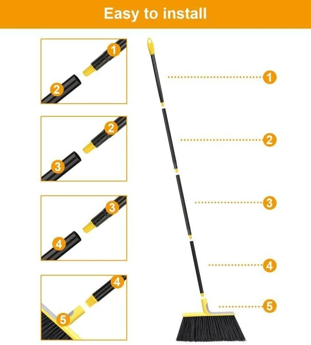 Alt view image 4 of 7 - KeFanta Outdoor Broom for Floor Cleaning, 58" Heavy-Duty Commercial Broom
for Sweeping Concrete Courtyard Garage Patio Indoor Home Kitchen Office Lobby